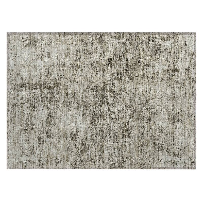 Machine Washable Indoor/ Outdoor Abstract Solid Chantille Rug
