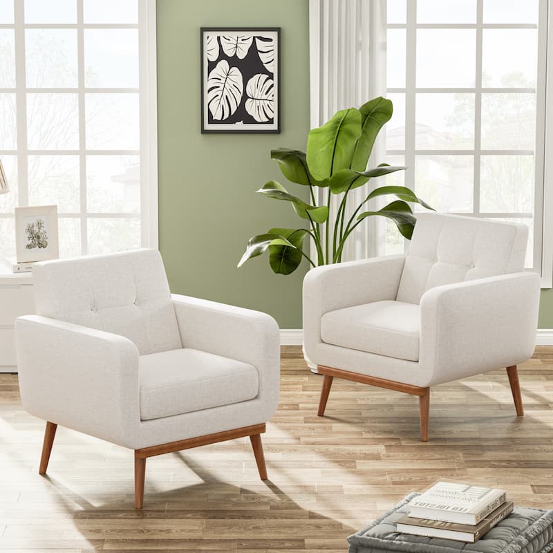 Tufted-Fabric-Upholstered-Accent Chair