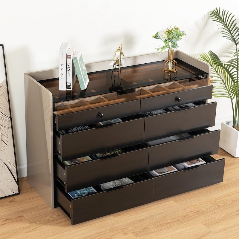 Modern Dresser Cabinet with Jewelry Storage and 6 Drawers