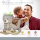 preview thumbnail 4 of 6, Kids Rocking Horse, Bear-Shaped Plush Toddler Ride on Horse with Sound, Wooden Base & Safety Belt for 18-36 Months, Gray