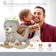 preview thumbnail 3 of 7, Qaba Kids Rocking Horse, Bear-Shaped Plush Toddler Ride on Horse with Sound, Wooden Base & Safety Belt for 18-36 Months, Gray