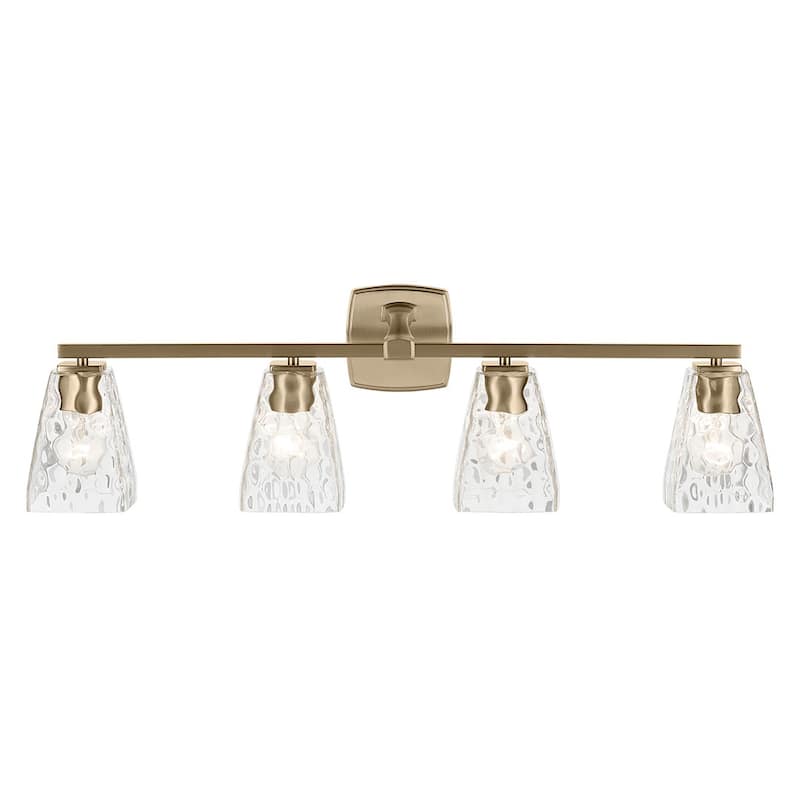 Kichler Lighting Marant 33.25" 4-Light Vanity Light with Clear Water Glass in Champagne Bronze
