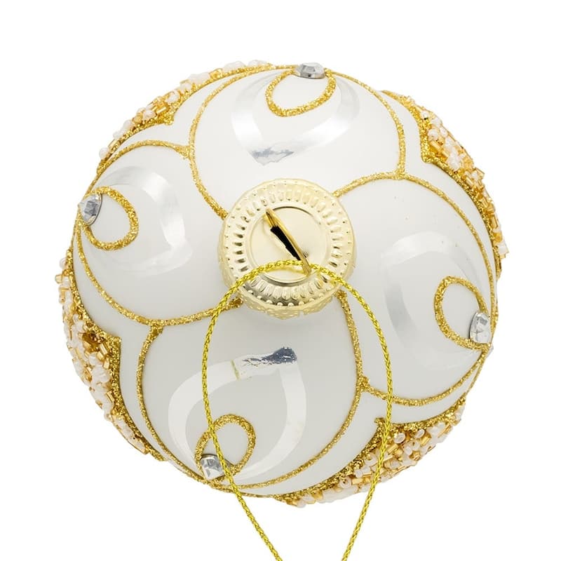 Kurt Adler 80MM Glass Silver and Gold Ball Ornaments, 6-Piece Set