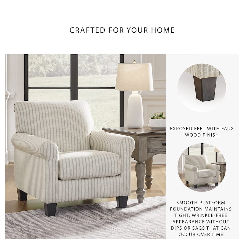 Signature Design by Ashley Valerani Brown/Beige Accent Chair - 36"W x 36"D x 36"H