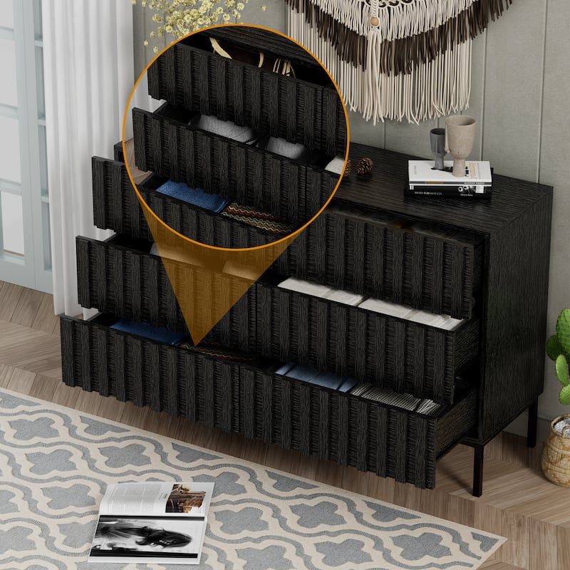 6 Drawers Chest Of Dresser Storage Tower Cabinet Bedroom Organizer