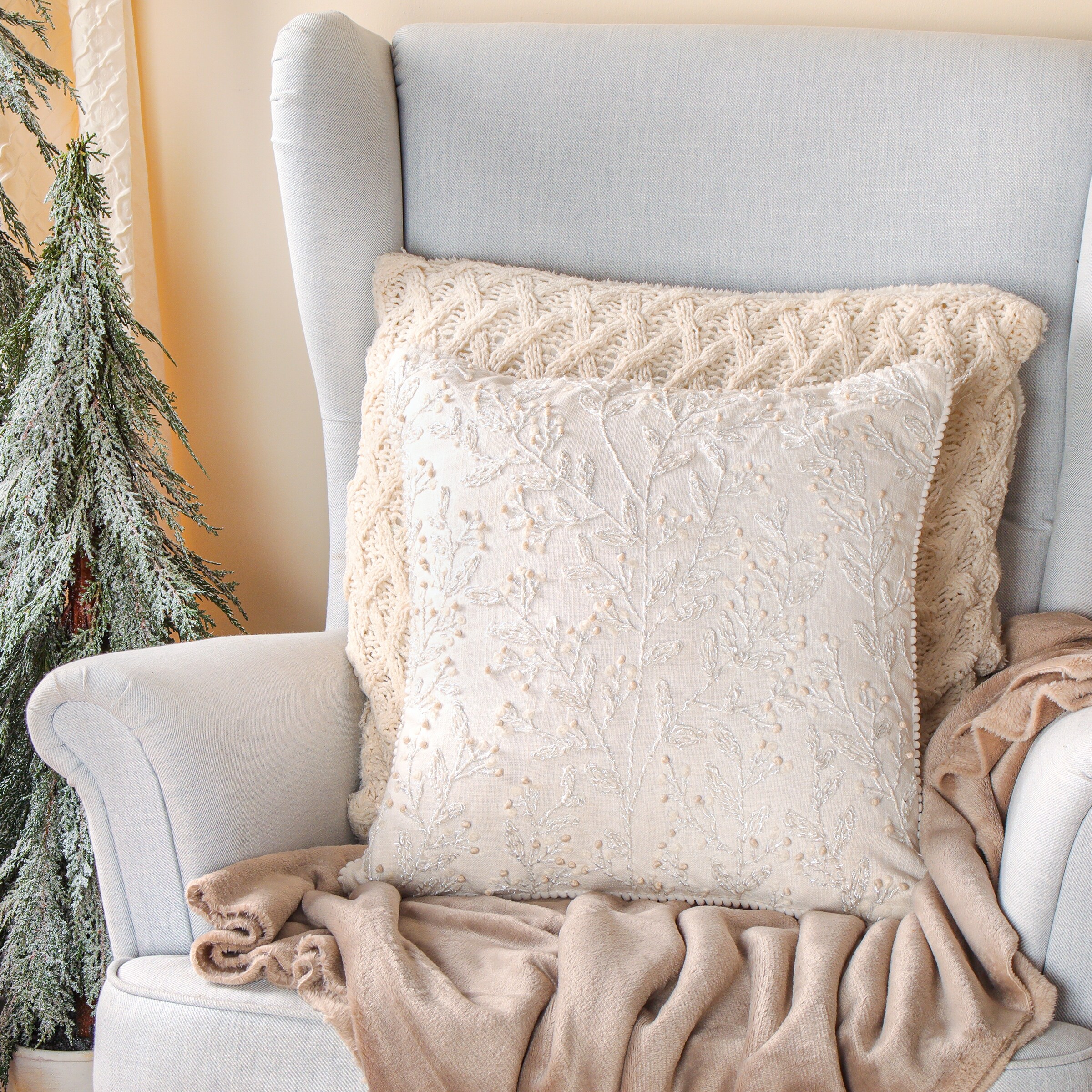 National Tree Company Shylee Floral Cotton Blend Throw Pillow