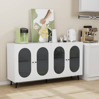 60" Buffets and Sideboards - Modern Accent Sideboard Cabinet with Acrylic Doors