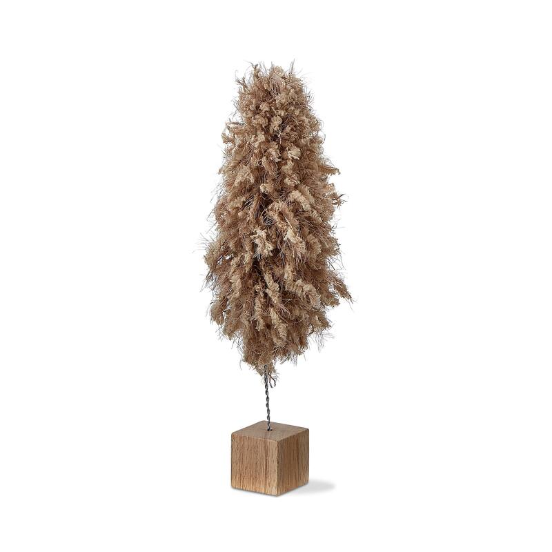 Minky Shaggy Fleece Tabletop Decor Brown Tree Small, 11.5 in. - Taupe Brown