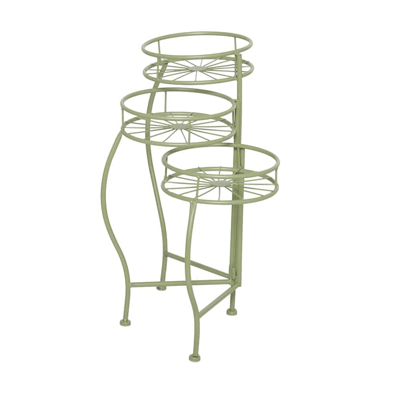 Metal Starburst Indoor Outdoor 3 Tier Indoor Outdoor Plantstand - Black, White, Green, Blue - Roche River Decor