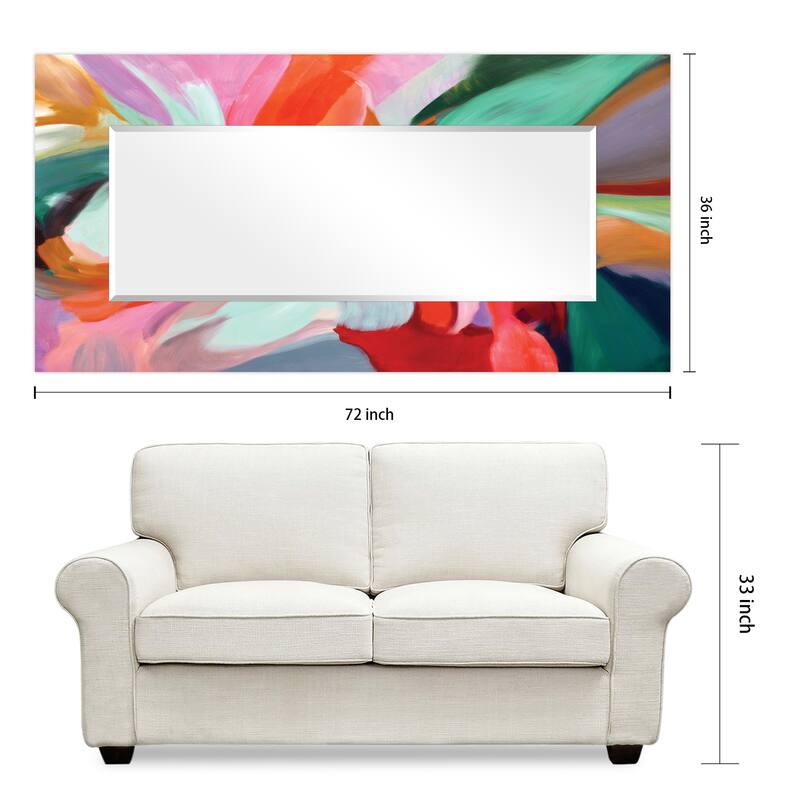 Abstract Rectangular Beveled Wall Mirror, Leaner,Large Mirror, Bathroom Mirror,Cheval Mirror,Ready to Hang