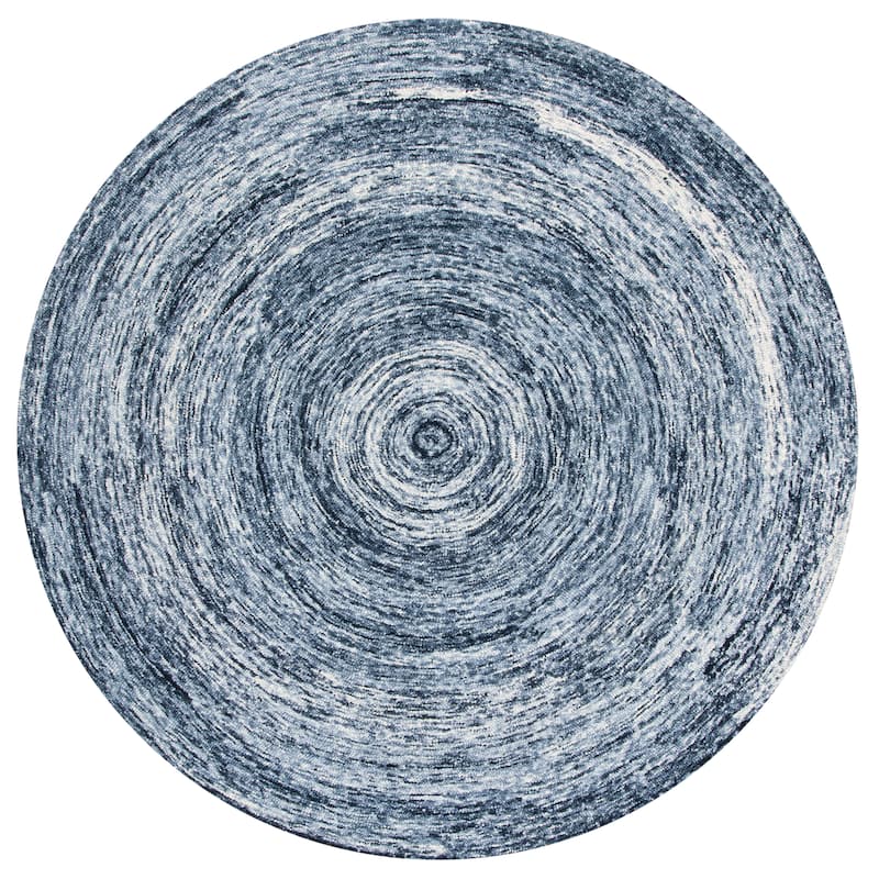 SAFAVIEH Handmade Ikat Jaycie Wool Rug - 6' Round - Grey - Round