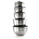 preview thumbnail 1 of 3, MegaChef Stackable Stainless Steel 5 Piece Mixing Bowl Set with Lids