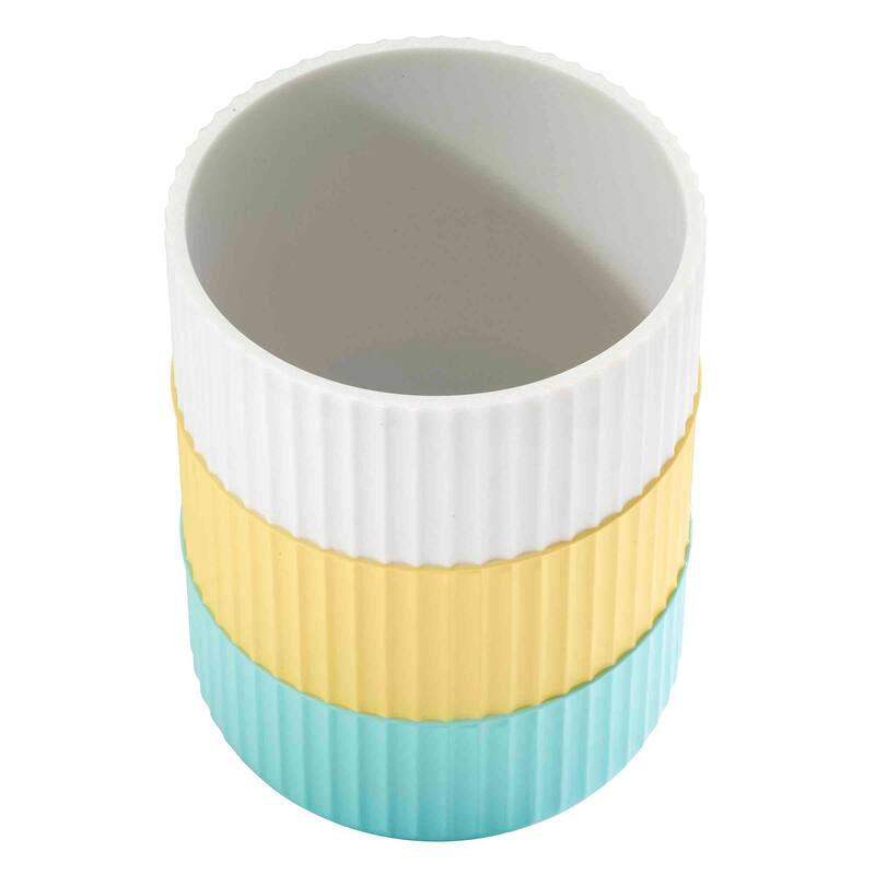 Izod Clubhouse Stripe Aqua Wastebasket