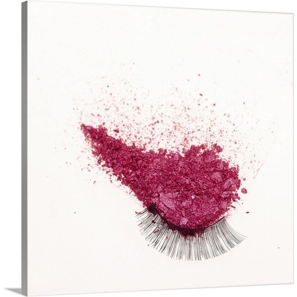 "Pink face powder and false eye-lashes, close up" Canvas Wall Art