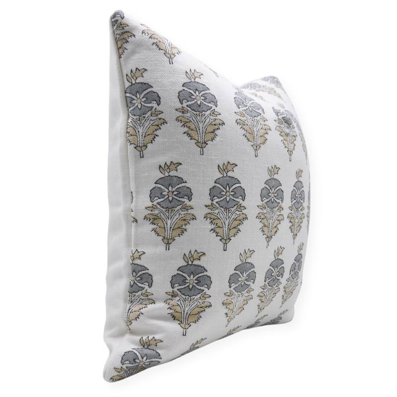 Linen Square Block print pillow Cover - Mormukut