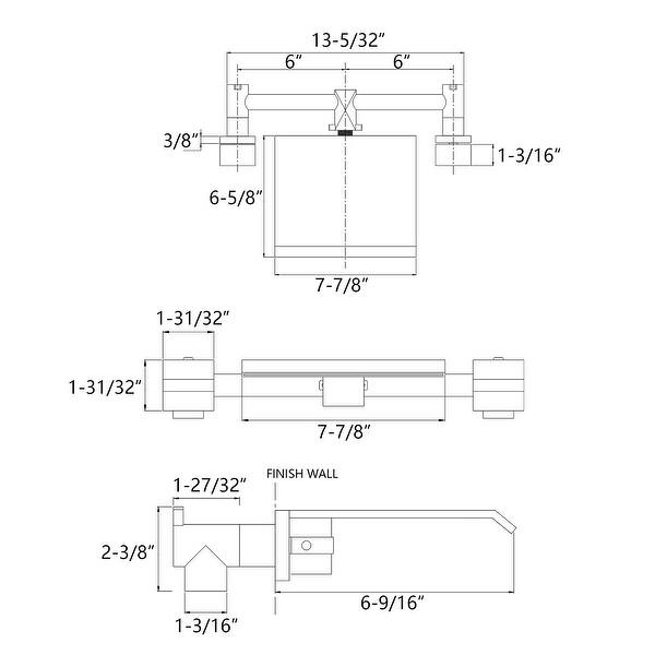 SUMERAIN Wall Mount Bathtub Faucet Waterfall Tub Filler Faucet Two