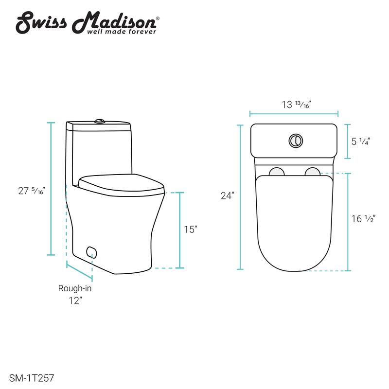 Sublime II Compact 24" Length One Piece Toilet Dual Flush 0.8/1.28 GPF