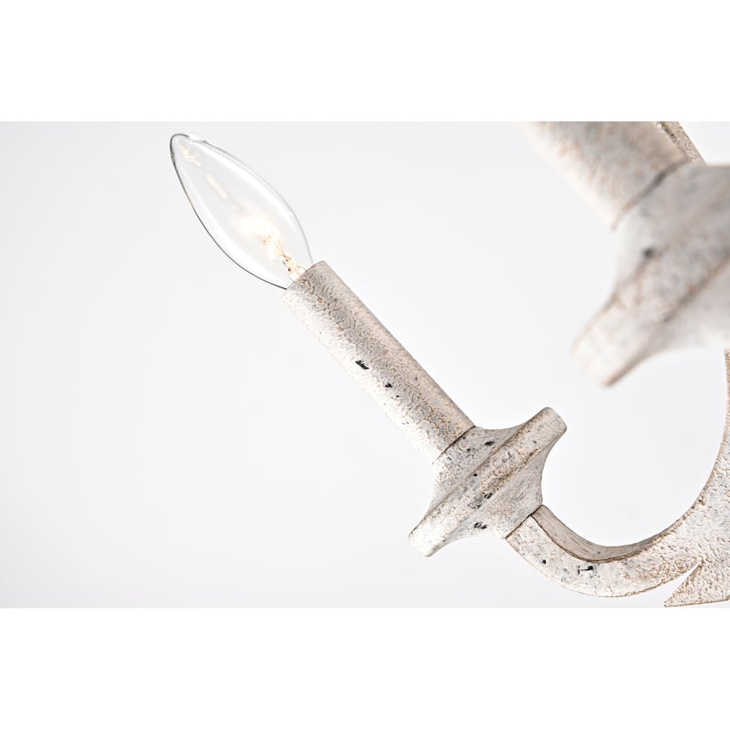 Antique White 5-Light Farmhouse Distressed Chandelier