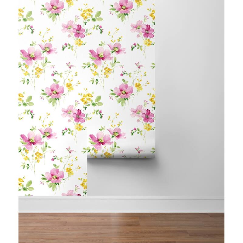 NextWall Watercolor Windflower Peel and Stick Wallpaper