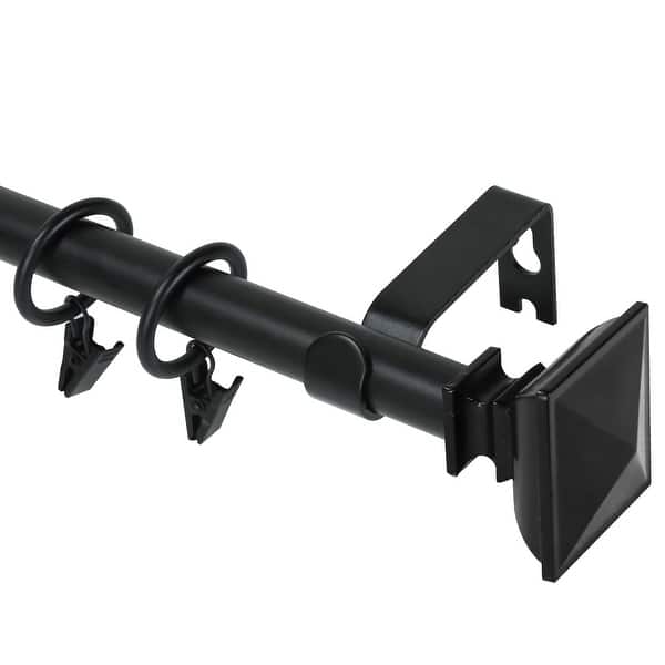 slide 2 of 36, Modern Square Urn Adjustable Drapery Curtain Rod with Clip Rings