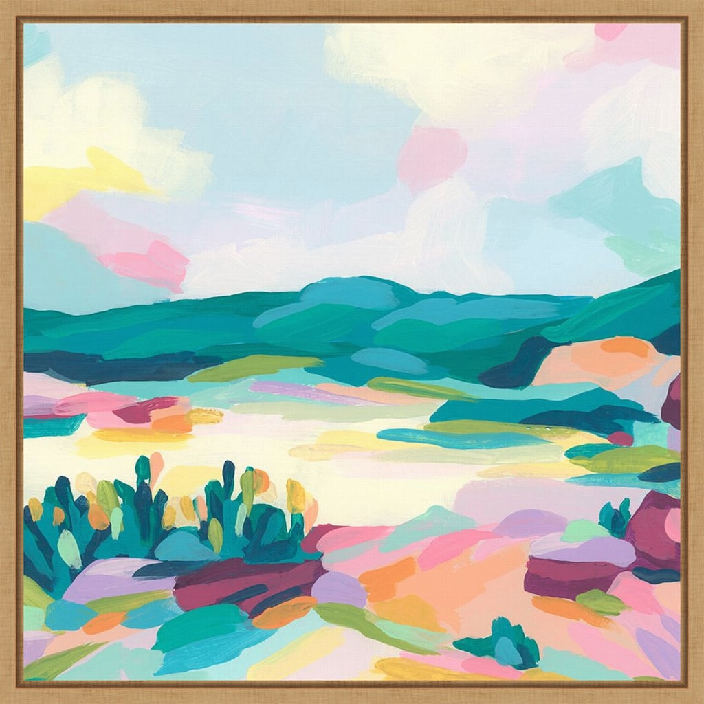 Pink Rock Valley I by June Erica Vess Framed Canvas Wall Art Print - Sylvie Maple