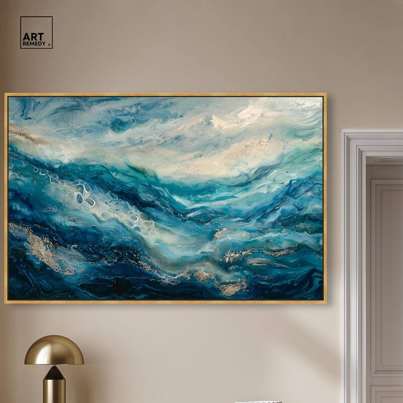 Jeweled Waters Canvas by Art Remedy