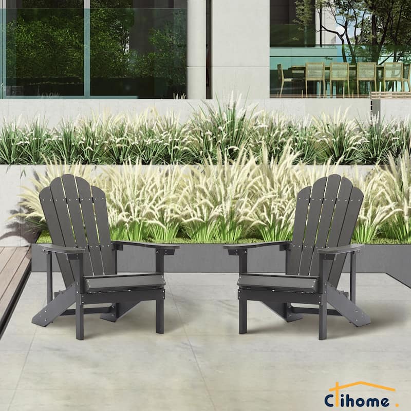 Clihome Outdoor Patio Slat HIPS Adirondack Chair