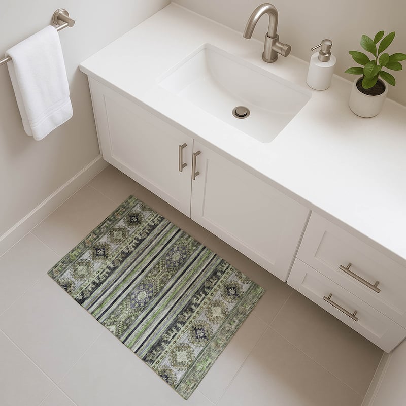 Premium Washable Super Soft Boho Global Mayfield Rug - Fern - 1'8" x 2'6"