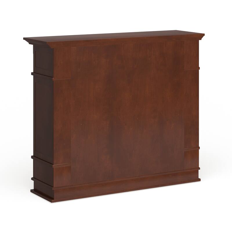 SEI Furniture Maple Faux Stone Electric Media Fireplace