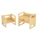 preview thumbnail 1 of 8, Natural Wood Plywood Montessori Table Chair Set with Pattern & Adjustability - 15 x 11.8 x 14.2 in