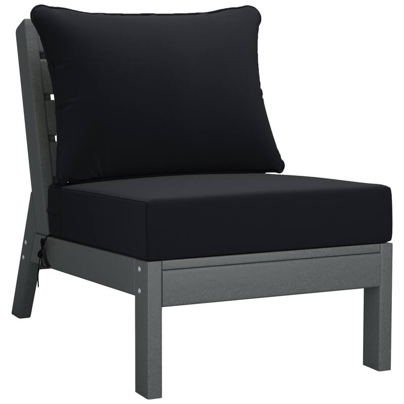 Birchwood All Weather HDPE Outdoor Patio Gray Deep Seating Conversation Set (6-Piece Set)