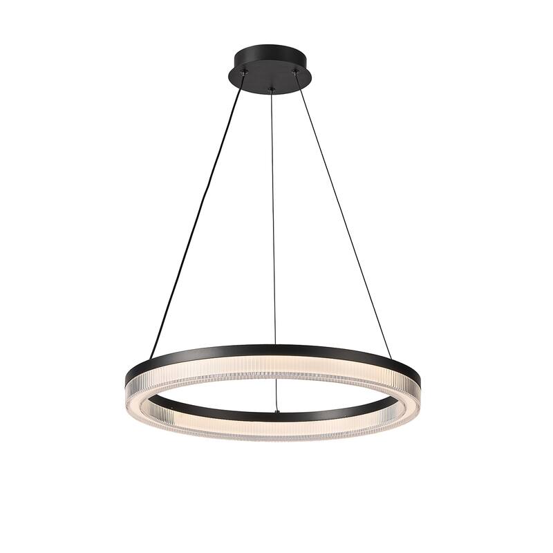 Artcraft Ari Integrated LED Pendant - Black Finish - 24" D x 24" W x 3" H