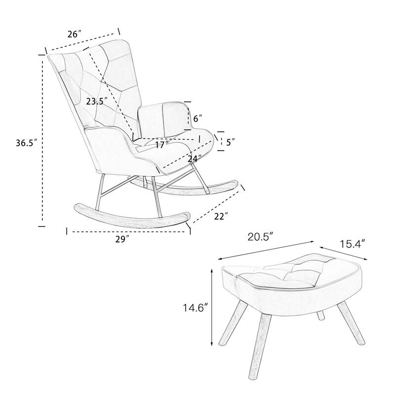 Comfortable Rocking Chair with Ottoman, Ideal for Relaxing in Style and Comfort