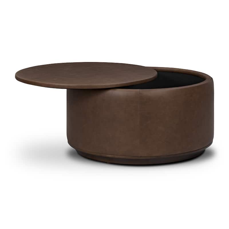 Poly & Bark Herve Storage Ottoman - Full Grain Genuine Italian Leather