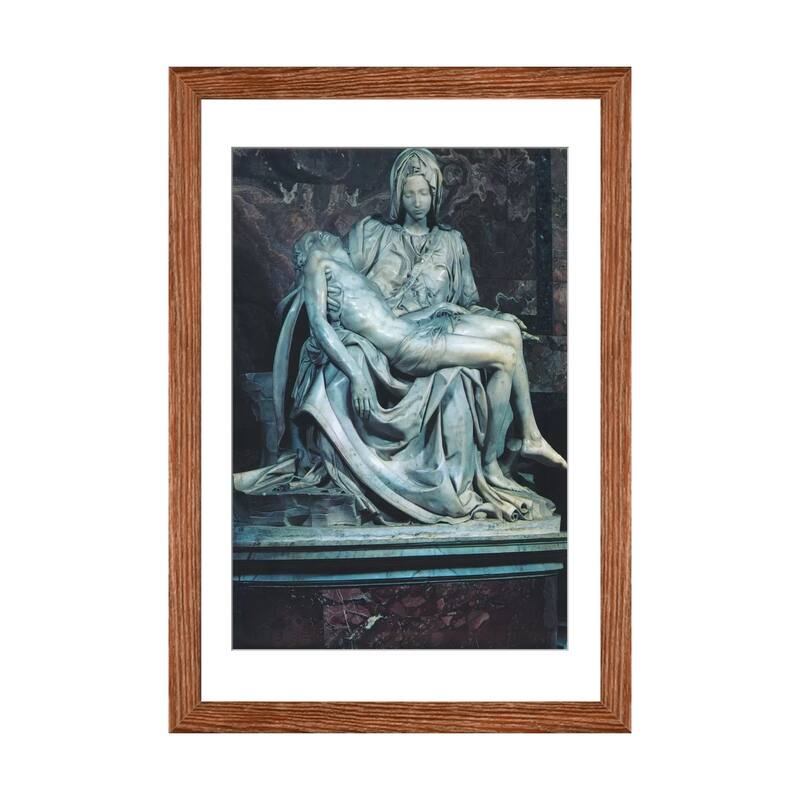 iCanvas "Pieta" by Michelangelo - Walnut - 32x24x1