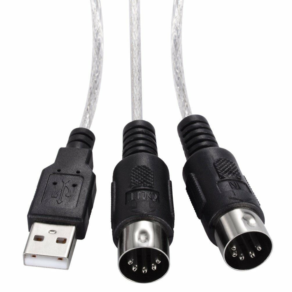 USB To MIDI Keyboard Interface Converter Cable Ada...