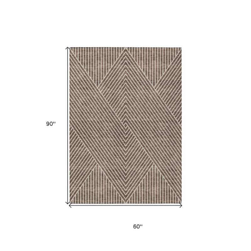 HomeRoots Geometric Transitional Rectangle Outdoor Rug