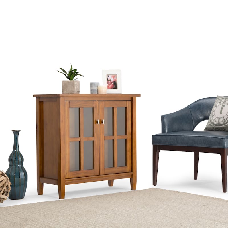 WYNDENHALL Norfolk Wood Storage Media Cabinet - 39"Wx16"Dx42"H - Light Golden Brown