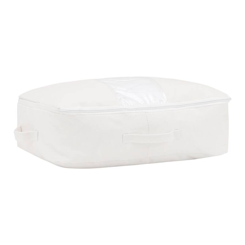 1 Pack Foldable Storage Bags, Clothes Storage, Moving Bags for Organizing Clothing, Closet Organizers, and Storage with Handles - White - 20*16*6in