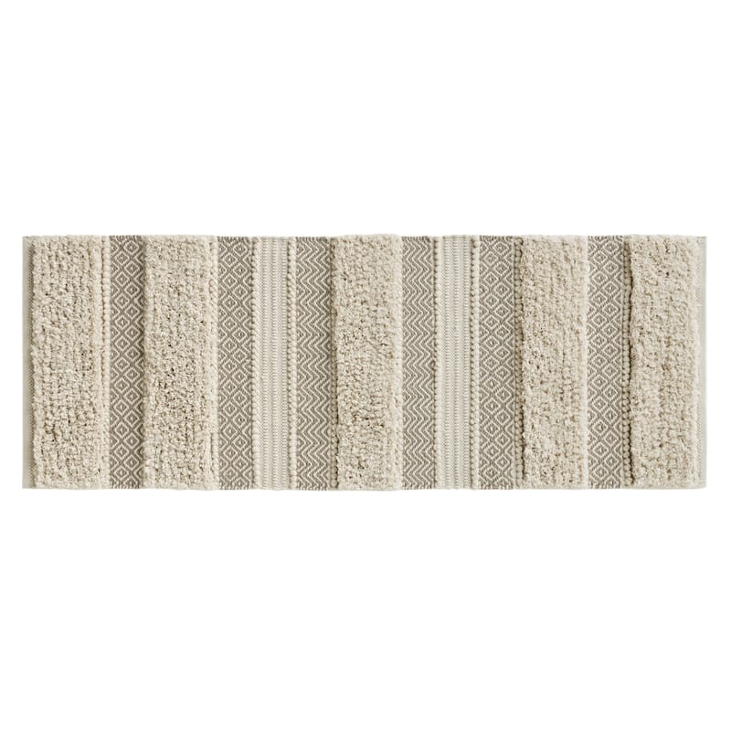 INK+IVY Asher Woven Texture Stripe Bath Rug