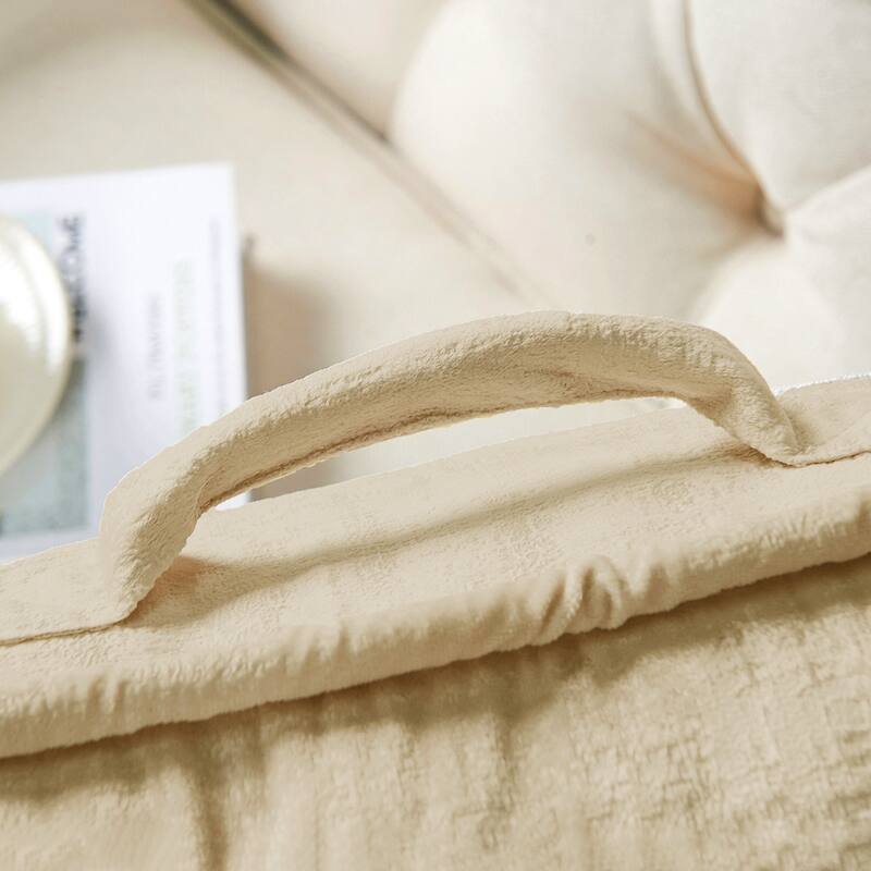 Textured Velvet Bedrest Reading Pillow Cover & Filling