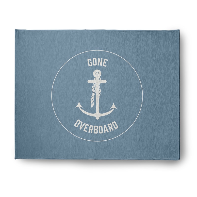 Gone Forever Overboard Nautical Chenille Rug - Dusty Smoke - 8' x 10'