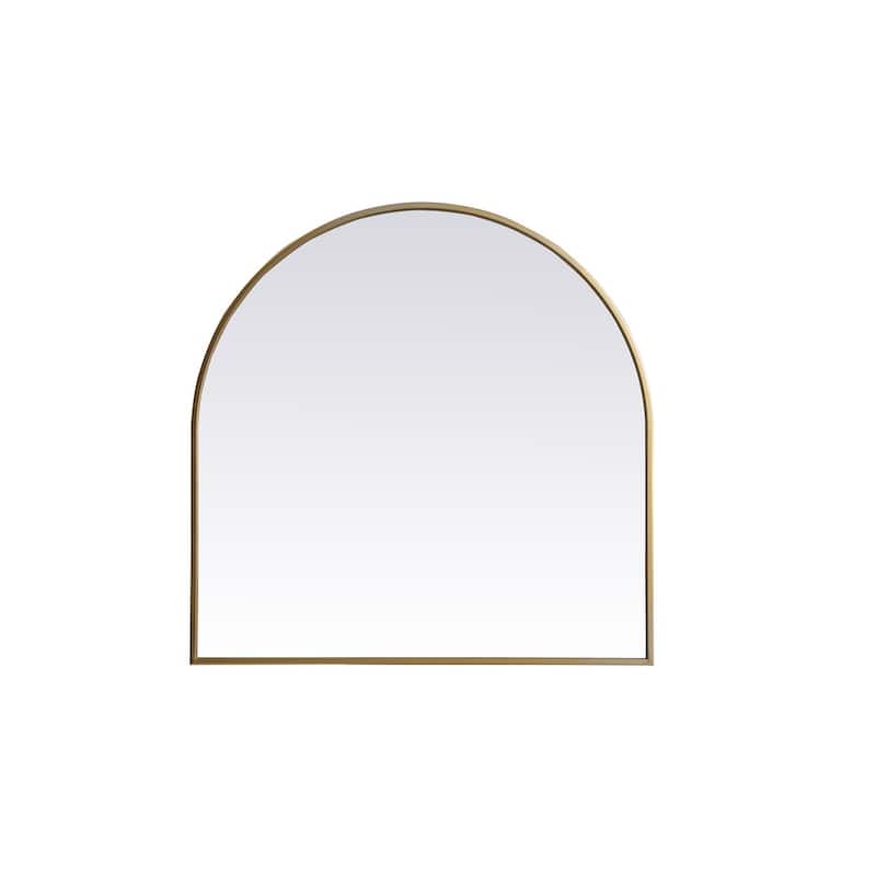 Indigo Home Metal Frame Arch Mirror 30x30 Inch - Brass