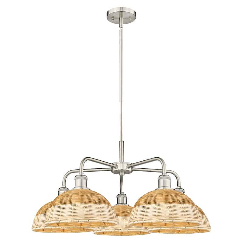 Innovations Lighting Endless Possibilities Ballston - Bristol Natural II - 5 Light 28" Stem Hung Chandelier - Satin Nickel