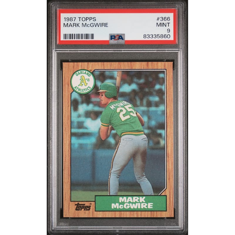 Mark McGwire 1987 Topps Baseball Rookie Card #366 Graded PSA 9 - 8'6" x 11'6"