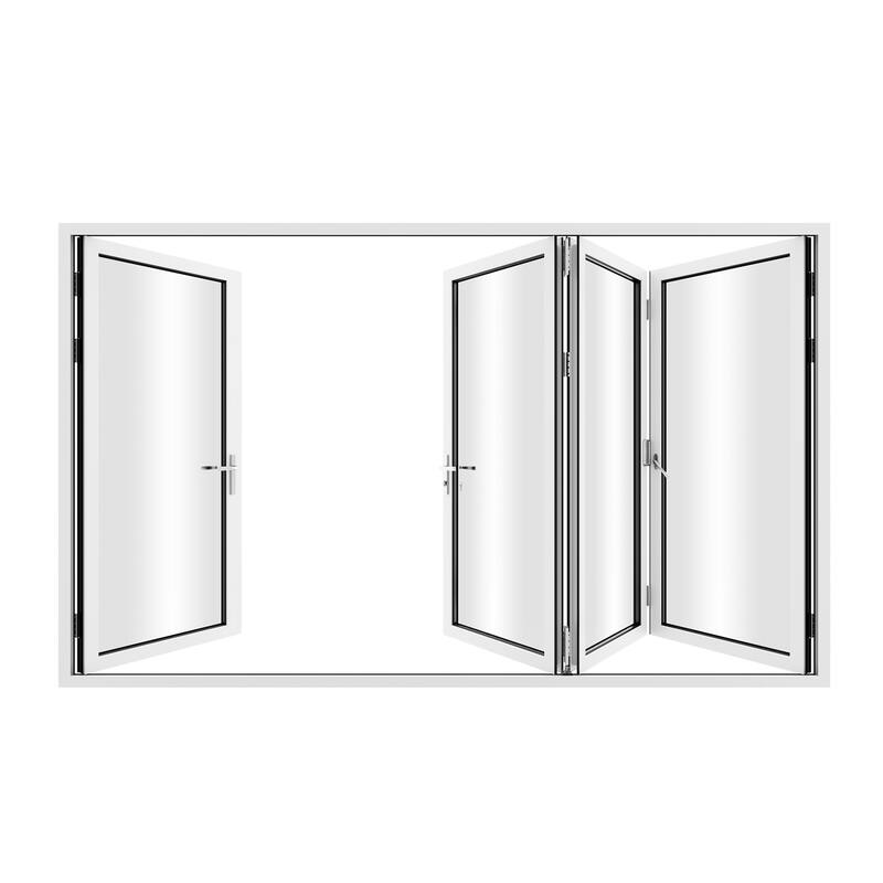 KaMic 120" x 96" 4-Panel Aluminum Patio Folding Door Right to Left-Outswing