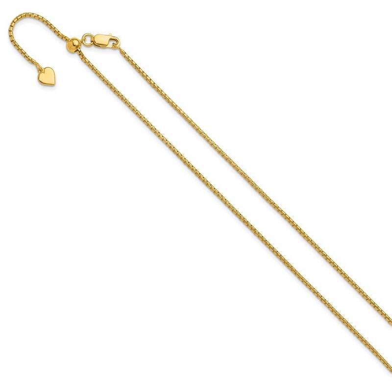 Curata 925 Sterling Silver Gold Plated Adjustable 1.5mm Round Box Chain Necklace