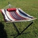 preview thumbnail 39 of 71, Sunnydaze Rope Hammock with 12-Foot Stand, Hammock Pad & Pillow