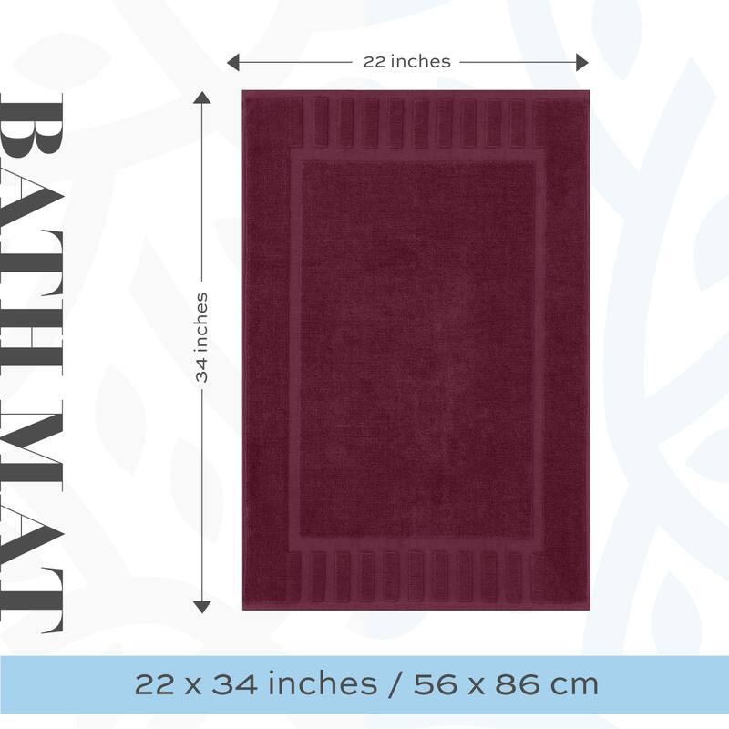 White Classic Luxury Cotton Bath Mat 22x34 Set of 2