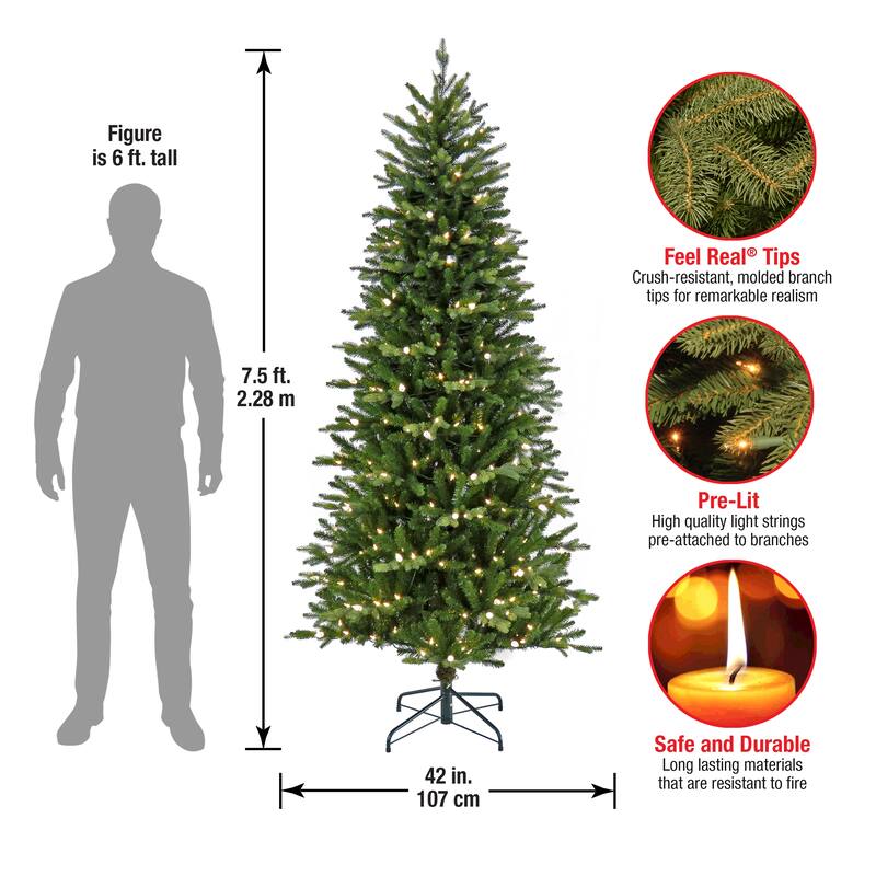 National Tree Company 7.5 ft. Pre-Lit Wallace Pine Tree with LED Lights - 7.5 Foot